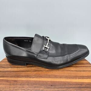 To Boot New York Shoes Mens 13 Black Leather Horsebit Square Toe Slip On Loafers